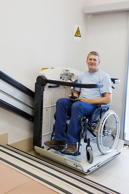 Man on Wheelchair Stair Lift